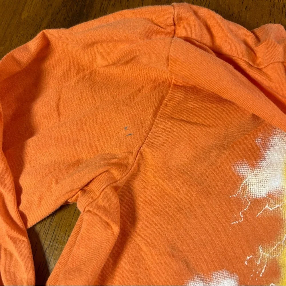 Orange Dinosaur Long Sleeve Graphic Tee Shirt | Boys S(5/6) | T-Rex & Lightening